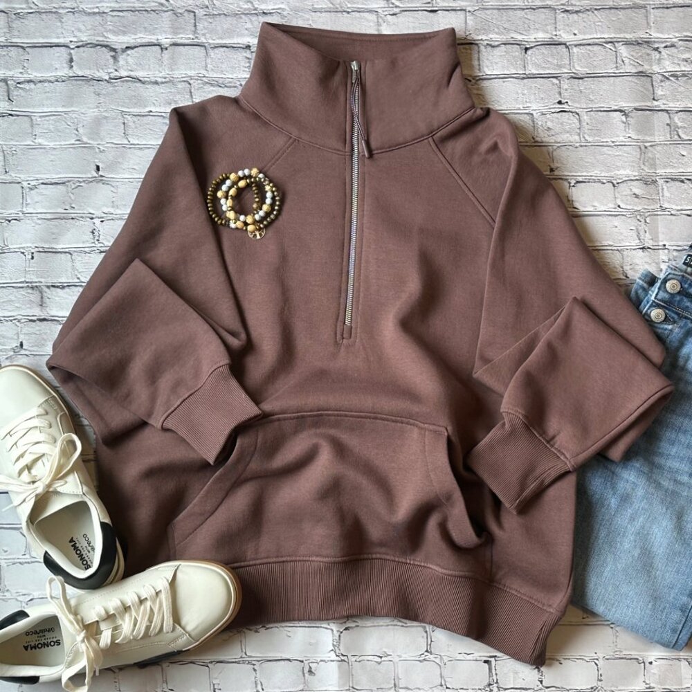 Boxy Brown Pullover NWT